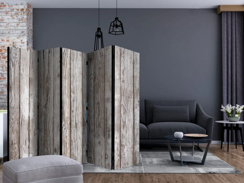 Parawan 5-częściowy - Skandynawskie drewno II [Room Dividers]