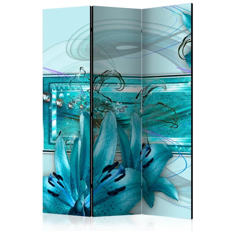 Parawan 3-częściowy - Turkusowa idylla [Room Dividers]