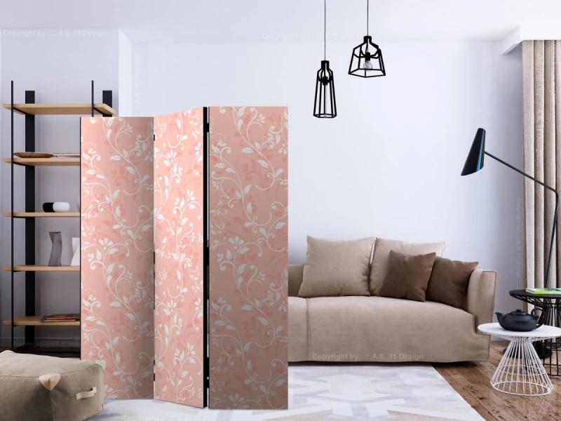 Parawan 3-częściowy - Koralowa arabeska [Room Dividers]