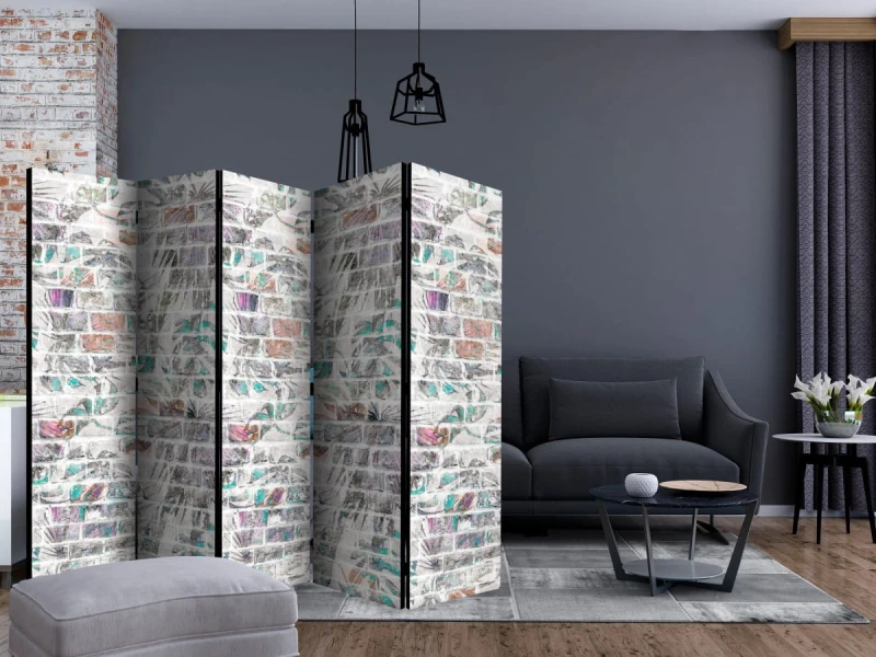 Parawan 5-częściowy - Palmowa ściana II [Room Dividers]