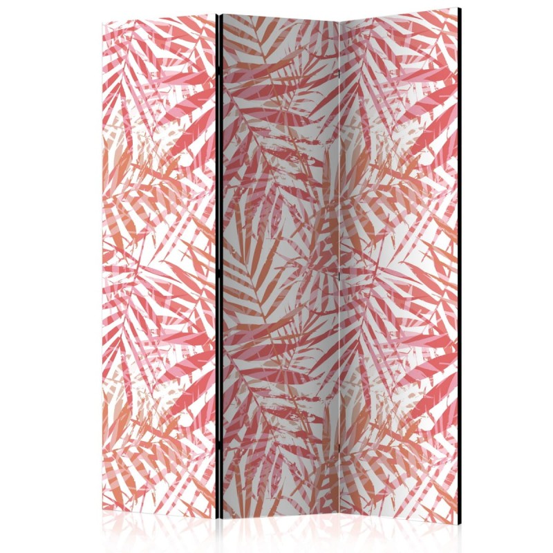 Parawan 3-częściowy - Palmowa czerwień [Room Dividers]