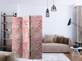Parawan 3-częściowy - Palmowa czerwień [Room Dividers]
