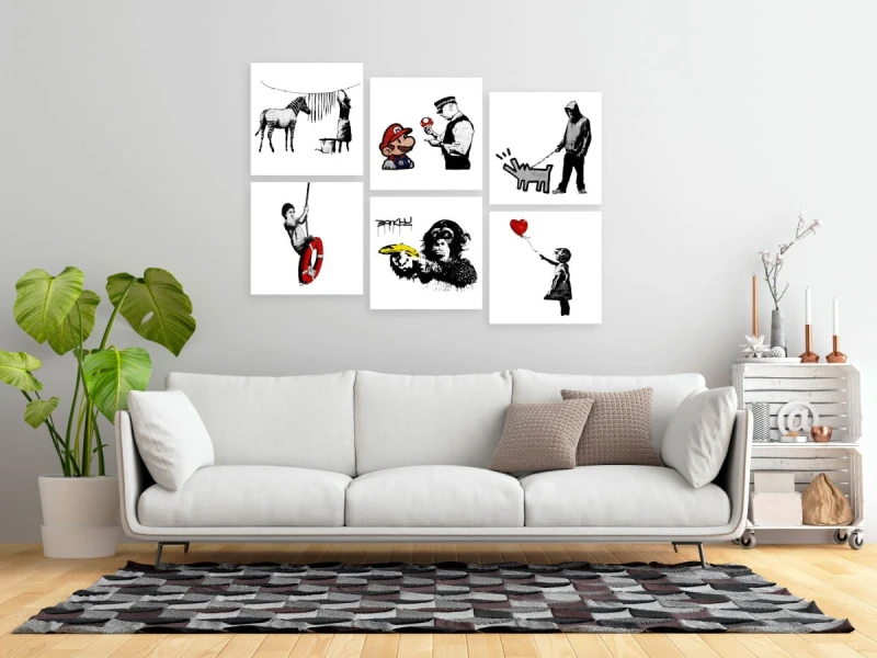 Obraz - Banksy Style (6-częściowy)