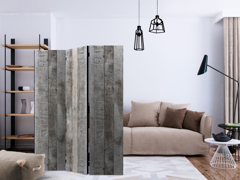 Parawan 3-częściowy - Betonowy szalunek [Room Dividers]