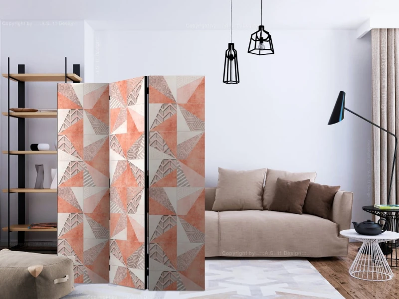 Parawan 3-częściowy - Geometria wiosny [Room Dividers]
