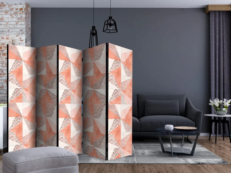Parawan 5-częściowy - Geometria wiosny II [Room Dividers]