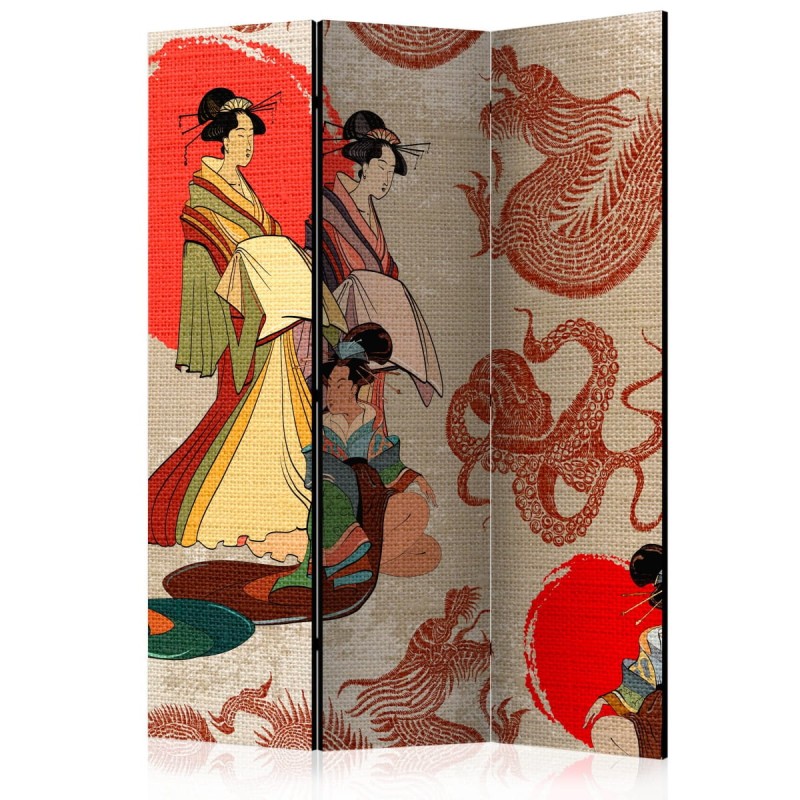 Parawan 3-częściowy - Gejsze [Room Dividers]
