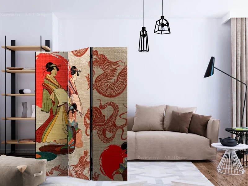 Parawan 3-częściowy - Gejsze [Room Dividers]