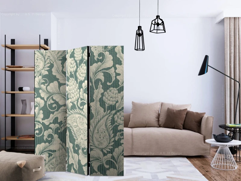 Parawan 3-częściowy - Gipsowe ornamenty [Room Dividers]