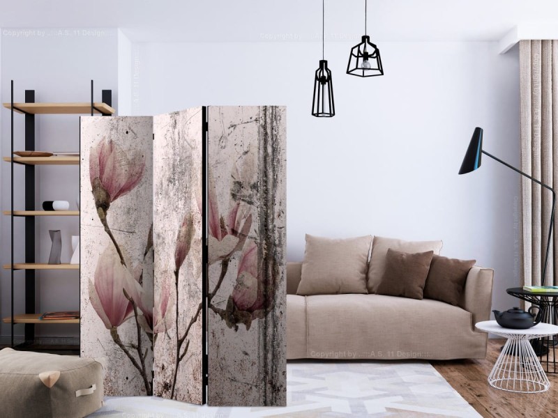 Parawan 3-częściowy - Magnoliowa zasłona [Room Dividers]