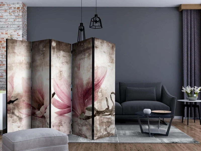 Parawan 5-częściowy - Zabytkowe magnolie II [Room Dividers]