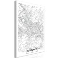 Obraz - Mapa Florencji (1-częściowy) pionowy