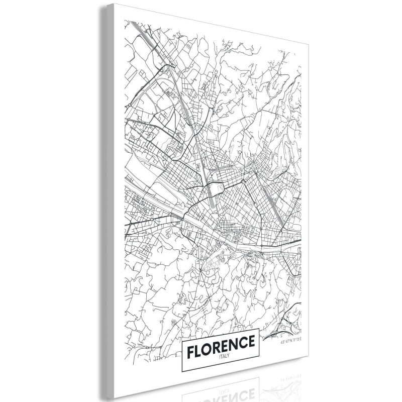 Obraz - Mapa Florencji (1-częściowy) pionowy
