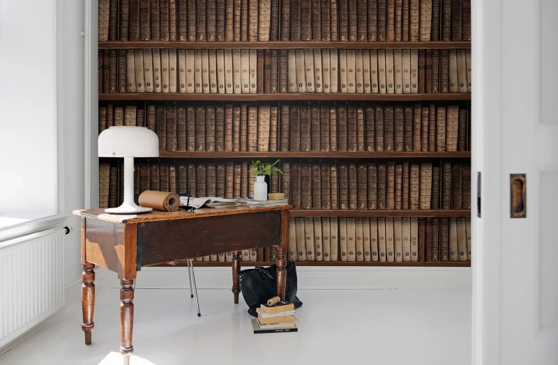 Fototapeta biblioteczka w stylu vintage