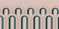 Fototapeta geometryczne łuki w stylu art deco różowa