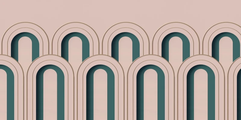 Fototapeta geometryczne łuki w stylu art deco różowa