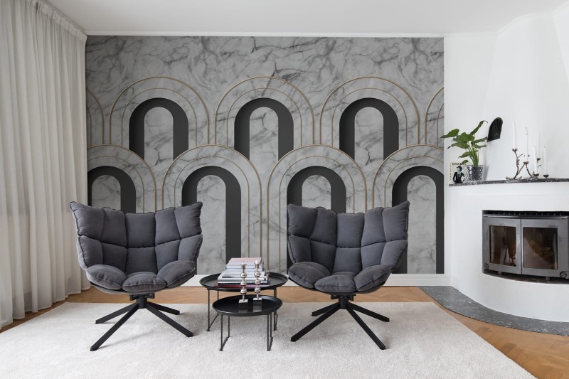 Fototapeta geometryczne łuki w stylu art deco marmur