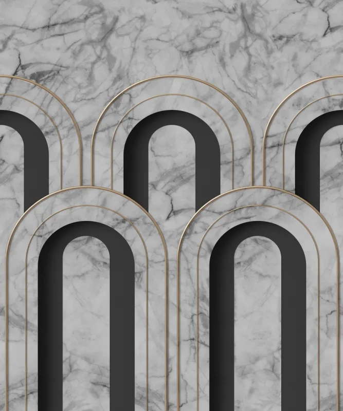Fototapeta geometryczne łuki w stylu art deco marmur