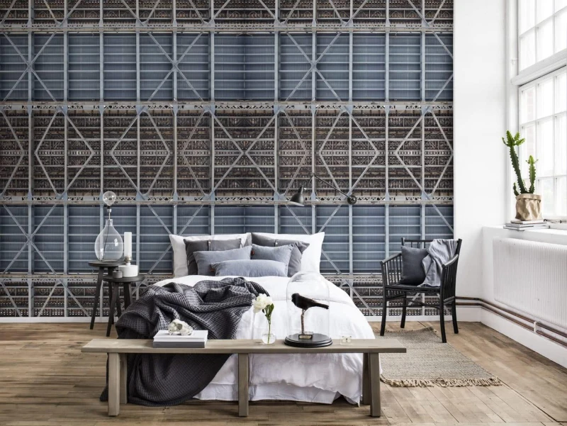 Fototapeta geometryczna niebiesko brązowa