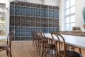 Fototapeta geometryczna niebiesko brązowa