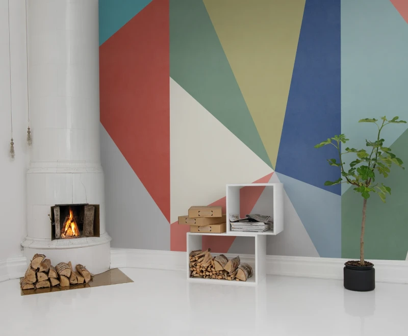 Fototapeta geometryczna kolorowe trójkąty