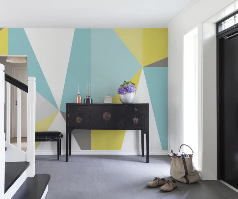 Fototapeta geometryczna kolorowe trójkąty