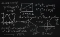 Fototapeta tablica szkolna z wzorami matematycznymi