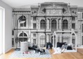 Fototapeta narysowany budynek Paryża Bulwar