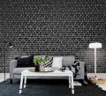 Fototapeta przypominająca mur z czarnej cegły