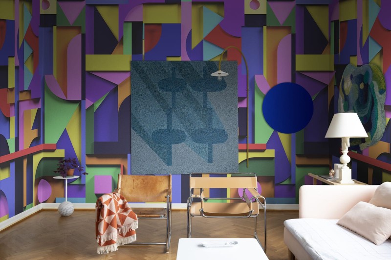 Fototapeta geometryczna kolorowa efekt 3D