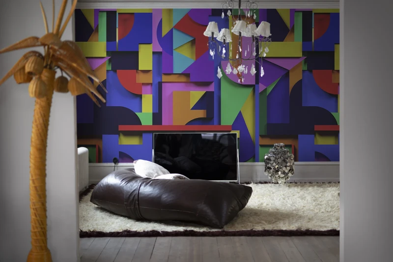 Fototapeta geometryczna kolorowa efekt 3D