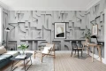 Fototapeta geometryczna szara efekt 3D
