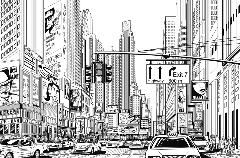 Fototapeta komiksowe miasto Nowy Jork