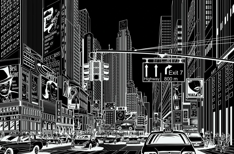 Fototapeta komiksowe miasto Nowy Jork