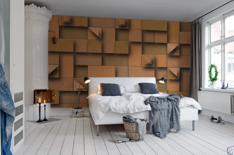 Fototapeta drewniane klocki z efektem 3D