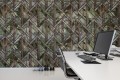 Fototapeta z motywem roślinnym i geometrycznym zielona