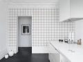 Fototapeta kafelki, krata biało-brązowa