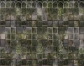 Fototapeta przypominająca malutkie kafelki, okna z widokiem na drzewo