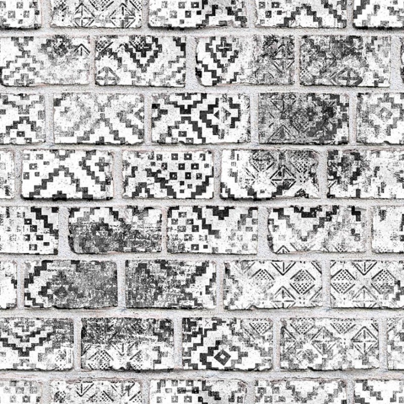 Fototapeta motyw cegły z artystycznym wzorem