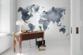 Fototapeta mapa świata szara na białym tle