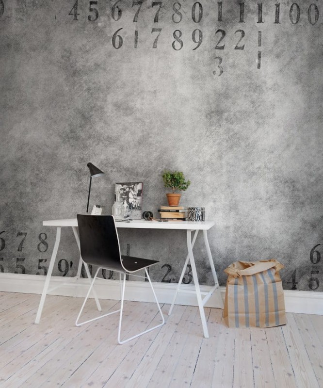 Fototapeta szary beton z cyframi