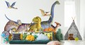 Fototapeta dla dzieci Dinozaury malowane akwarelą