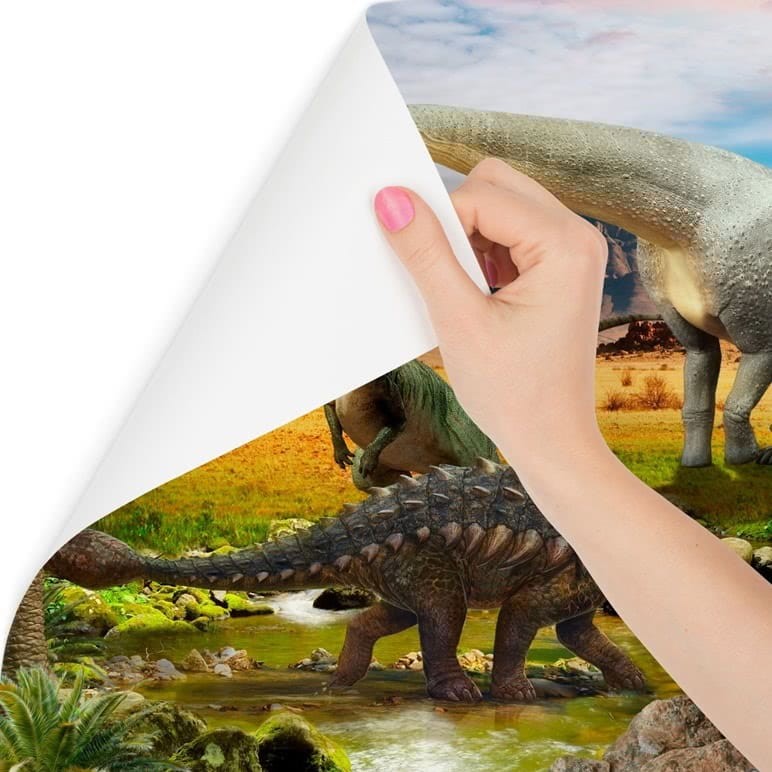 Fototapeta Realistyczne dinozaury nad rzeką