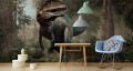 Fototapeta Realistyczny dinozaur i palmy