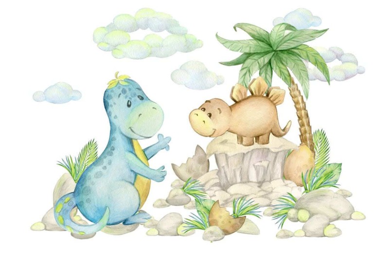Fototapeta Małe dinozaury na kamieniach