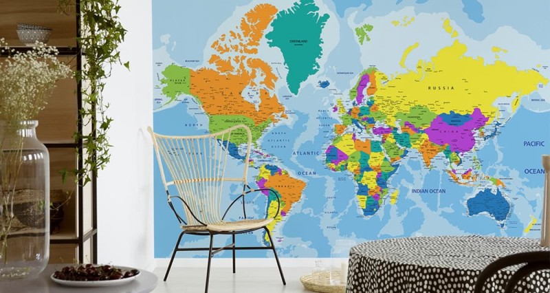 Fototapeta Kolorowa mapa świata