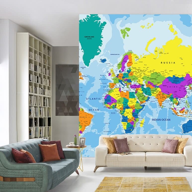 Fototapeta Kolorowa mapa świata