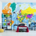 Fototapeta Kolorowa mapa świata