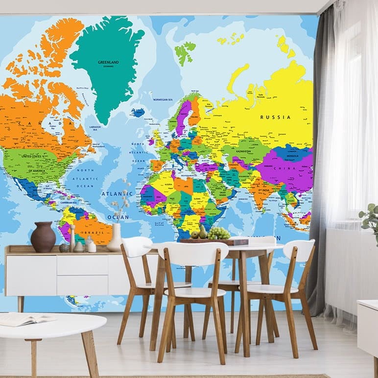 Fototapeta Kolorowa mapa świata
