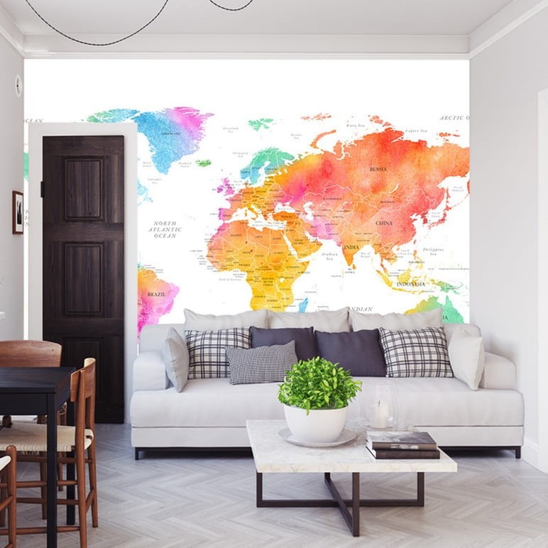 Fototapeta Kolorowa mapa świata